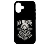 My Demons Know I Fight Back Skull PTSD Awareness Case for iPhone 16