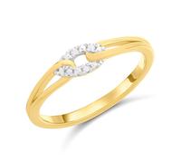 My Diamonds Gold Plated Silver Diamond-Set Open Chain-Link Ring - D99235-M