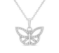 My Diamonds Silver Diamond-Set Butterfly Necklace - D99260