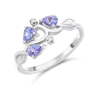 My Diamonds Silver Pear Tanzanite And Diamond Ring - D99292