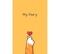 My Diary: 5.5 x 8.5 lined journal for daily use, 120 pages, paperback, cat paw, heart