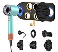 My Diemlife Magnetic Wall Mount Hair Dryer Holder compatible with Dyson Supersonic - with 5 Magnetic Rings for The Attachments, Premium Blow Dryer Holder Wall Mounted (2024 New Version)