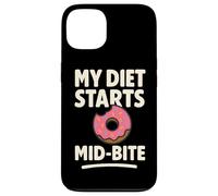 My Diet Starts Mid-Bite Funny Donut Quote Case for iPhone 13