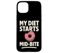 My Diet Starts Mid-Bite Funny Donut Quote Case for iPhone 15 Plus