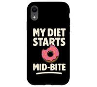 My Diet Starts Mid-Bite Funny Donut Quote Case for iPhone XR