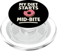 My Diet Starts Mid-Bite Funny Donut Quote PopSockets PopGrip for MagSafe