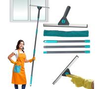 My DIY Extendable Window Cleaner Kit - Telescopic Window Cleaning Pole with Squeegee & Microfiber Head - Streak-Free Glass Cleaning Tool (Extends to 128cm)