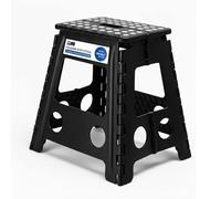 MY DIY Folding Step Stool 15 Inch (40cm) Lightweight Heavy Duty Strong Plastic Stool For Kids & Adults With Easy Carry Handle 150KG Weight Capacity Portable Footstool (Black)