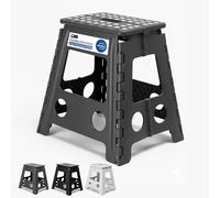 MY DIY Folding Step Stool 15 Inch (40cm) Lightweight Heavy Duty Strong Plastic Stool For Kids & Adults With Easy Carry Handle 150KG Weight Capacity Portable Footstool (Grey)