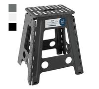 MY DIY Folding Step Stool 17 Inch Lightweight Heavy Duty Strong Plastic Stool For Kids & Adults With Easy Carry Handle 150KG Weight Capacity Portable Footstool For Home Office Kitchen Bathroom (Grey)