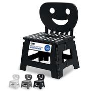 MY DIY Folding Step Stool 2-in-1 Foldable Chair & Step Stool - Sturdy & Lightweight Step Stools Supporting up to 150kg - Easy Carry Handles, Flat Foldable Stools for Adults & Kids Use at Home/Office