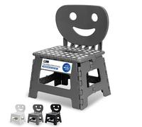 MY DIY Folding Step Stool - 2-in-1 Foldable Chair & Step Stool - Sturdy & Lightweight Step Stools Supporting up to 150kg - Easy Carry Handles, Flat Foldable Stools for Adults & Kids Use at Home/Office