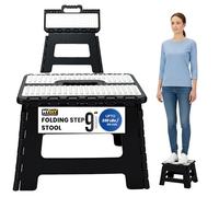 MY DIY Folding Step Stool 9 Inch (22cm) Lightweight Heavy Duty Strong Plastic Stool For Kids & Adults With Easy Carry Handle 150KG Weight Capacity Portable Footstool