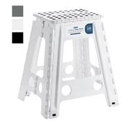 My DIY PROFESSIONAL PRODUCTS Folding Step Stool 17 Inch Lightweight Heavy Duty Strong Plastic Stool With Easy Carry Handle Portable Footstool White