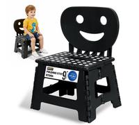 My DIY PROFESSIONAL PRODUCTS Folding Step Stool 2 In 1 Foldable Chair Step Stool Supporting Up To 150Kg Easy Carry Handles Flat Foldable Stools