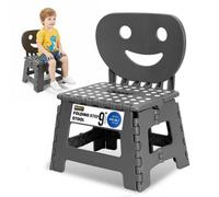 My DIY PROFESSIONAL PRODUCTS Folding Step Stool 2 In 1 Foldable Chair Step Stool Supporting Up To 150Kg Easy Carry Handles Flat Foldable Stools