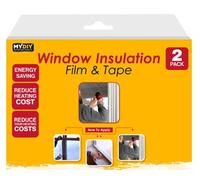 My DIY PROFESSIONAL PRODUCTS Window Insulation Kit Includes Insulation Film & Adhesive Tape Shrink Fit Double Glazing Film Draught Excluder Heat 2 Pack