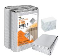 My DIY Radiator Insulation Foil Sheet 5M x 60cm - Large Reflective Thermal Bubble Backing with 12 PCS 3M Stickers - Energy Saving, Anti-UV, Water Resistant, Easy Installation