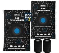 MY DIY Reusable Car Dehumidifier Bag 1000g with Non-Slip Mat - 2 Pack Color Changing Moisture Absorber for Car, Caravan, Boat & Home - Cars Windscreen Dehumidifier, Condensation Absorber