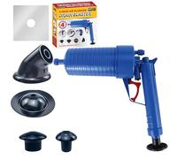 My DIY Toilet Plunger Multi Drain Air Plunger Kitchen Sink Plunger Unblocker High Pressure Air Plunger Drain Blaster Gun Plunger for Toilets Sink Bathroom Shower Kitchen Pipe Floor Drain Sewer (Blue)