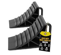 MY DIY Wheel Chock 2-Piece Set - Heavy-Duty Chocks with Anti-Slip Base & Easy-Grip Handle for Cars, Caravans, Campervans & Trailers - Portable Vehicle Roll Prevention Wheel Chocks & Tyres Stoppers