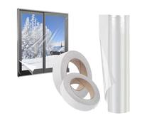 My DIY Window Insulation Film with Adhesive Tape - 2 Pack Window Double Glazing Film 1.57m x 1.82m - Energy-Saving Draught Excluder Windows Seal for Winter - Easy Install for Home & Office