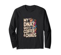 My DNA? Mostly Coffee And Chaos Books Nerd Life Long Sleeve T-Shirt