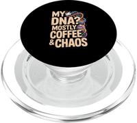 My DNA? Mostly Coffee And Chaos Books Nerd Life PopSockets PopGrip for MagSafe