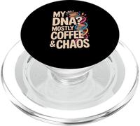 My DNA? Mostly Coffee And Chaos Books Nerd Life PopSockets PopGrip for MagSafe
