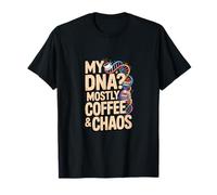 My DNA? Mostly Coffee And Chaos Books Nerd Life T-Shirt