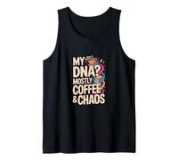 My DNA? Mostly Coffee And Chaos Books Nerd Life Tank Top