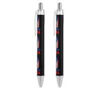 My DNA PuertoRico1 Flag Novelty Ballpoint Pen Printed Retractable Black Round Barrel Fine Point Pens 0.5mm 1/2/4 Pcs