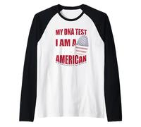 My DNA Test Turns Out I'm American USA Patriotic 4th of July Raglan Baseball Tee
