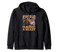 My Doctor Said I'm Morbidly A Beast Funny Meme Bootleg Zip Hoodie