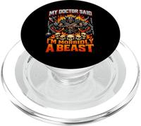 My Doctor Said I'm Morbidly A Beast Funny Skull Bodybuilding PopSockets PopGrip for MagSafe