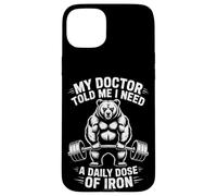 My Doctor Told Me I Need Iron Funny Bear Powerlifter Fitness Case for iPhone 15 Plus