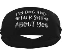 My Dog and I Talk Shit About You Sports Sweatbands for Men & Women, Non-Slip Elastic Wristbands & Headbands for Basketball, Tennis, Workout, Gym, Yoga, Absorbent & Breathable (Black)