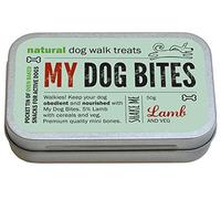 My Dog Bites -LAMB Pocket Size Walking Training Treats Tin - SHAKE ME! 50 grams - approx. 50 Mini LAMB Bones Treats