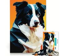 My Dog Border Collie 1000 Piece Jigsaw Puzzles for Adults Jigsaw Fine Logic Toy Quiet Fun Neat Edge Memorable Gift (38x26cm)