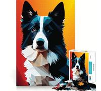 My Dog Border Collie Jigsaw Puzzles for Adults 1000 Pieces Logic Sense Toy Relaxing Fun Smooth Edge (38x52cm)
