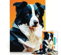 My Dog Border Collie Jigsaw Puzzles for Adults1000 Pieces Focus Brain Toy Relax Time Tight Edge Santa Wish Pick (38x52cm)