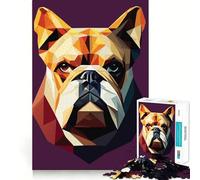My Dog Bulldog 1000 Pieces Jigsaw Puzzles for Adults Strong Logic Toy Relaxing Fun Clear Edge Memorable Gift (38x52cm)