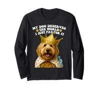 My Dog Deserves The World Goldendoodle Puppy Lover Pup Long Sleeve T-Shirt