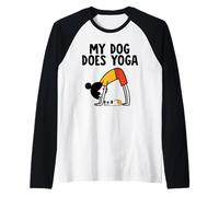 My Dog Does Yoga Raglan Baseball Tee
