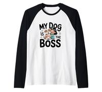 My Dog is Boss Funny Unisex Design for Men Women Tee Raglan Baseball Tee