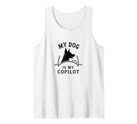 My Dog is My Copilot - Pet Lover Car Window Decal Tank Top, Men, White, XXL