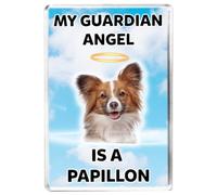 My Dog Is My Guardian Angel - Papillon - Fridge Magnet - Gift