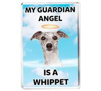 My Dog Is My Guardian Angel - Whippet - Fridge Magnet - Gift