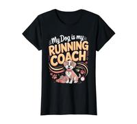 My Dog is My Running Coach Jogging Jogger Value Graphic T-Shirt, Women, Black, M