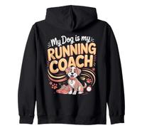 My Dog Is My Running Coach Jogging Jogger Zip Hoodie